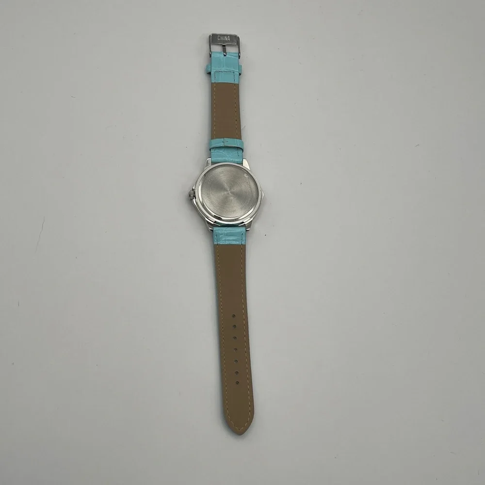 Avon Womens Blue Leather Croc Embossed Analog Quartz‎ Wristwatch